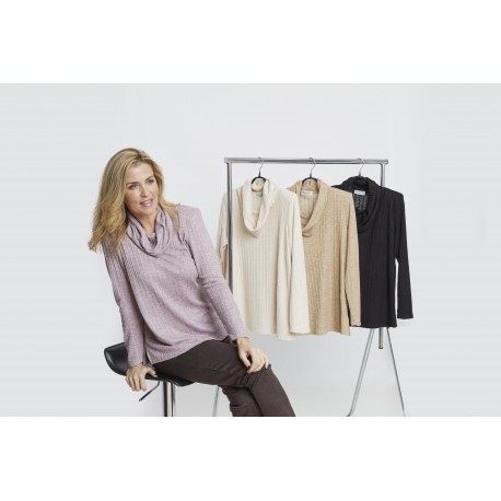 JERSEY LISO CUELLO DRAPEADO MUJER +COLORES
