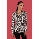 Camisa satinada de mujer estampada de manga larga chema blanco