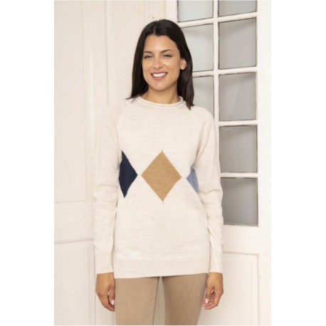 Jersey cuello redondo rombos