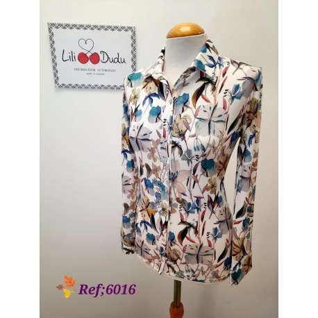 CAMISA ESTAMPADA FLORES MUJER LILI DUDU