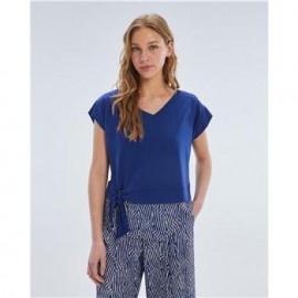 Camiseta combi de mujer de manga corta y escote pico Paz Torras