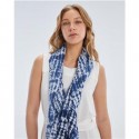 Fular estampado tie-dye de mujer con borlas