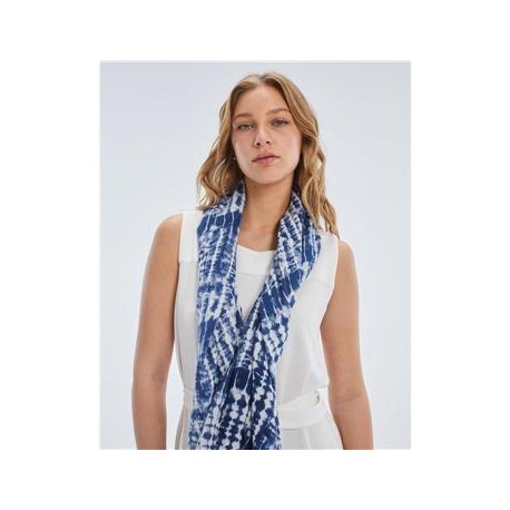 Fular estampado de mujer con borlas bicolores de Paz Torras +colores
