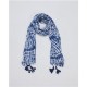 Fular estampado tie-dye de mujer con borlas