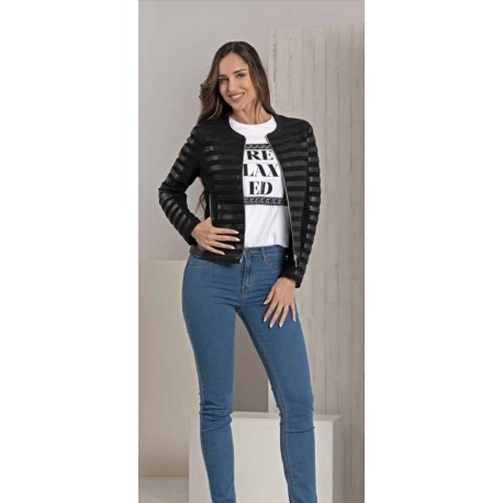 CHAQUETA NEGRA MUJER ROBERTO BASSI