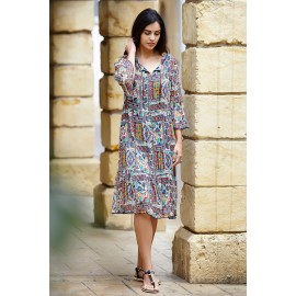 VESTIDO ESTAMPADO GASA MUJER ROSSAN