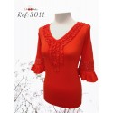 CAMISETA CON VOLANTES  MUJER LILI DUDU +colores