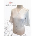 CAMISETA CON BORDADOS BLANCA MUJER LILI DUDU 