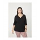CAMISETA CANALÉ NEGRO ESCOTE ARO MUJER TALLAS GRANDES SPG-JENUAN