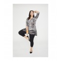 LEGGING CAPRI PUNTO CANALÉ NEGRO MUJER TALLAS GRANDES SPG-JENUAN