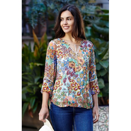 BLUSA ESTAMPADA DE MUJER ROSSAN