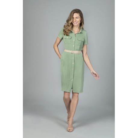 VESTIDO CAMISERO SAHARIANO MUJER ESTEFANIA RODRIGUEZ