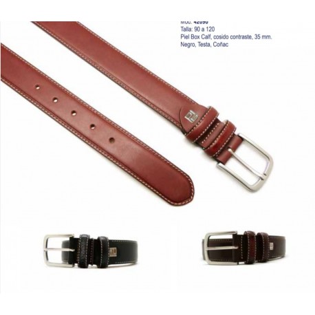 CINTURÓN PIEL HOMBRE BOX CALF CUERO PERTEGAZ +colores