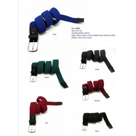 CINTURON TRENZADO ELASTICO PERTEGAZ +COLORES