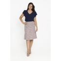 FALDA DE JACQUARD MARINO ROJO MUJER BOGUAR