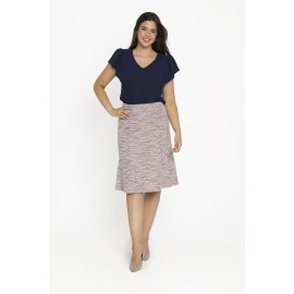 FALDA DE JACQUARD MARINO ROJO MUJER BOGUAR