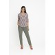 PANTALON AMPLIO IMITANDO A VAQUERO KAKI MUJER