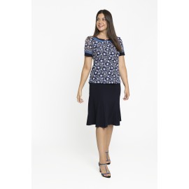 CAMISETA DE ENCAJE COMBINADO MUJER BOGUAR