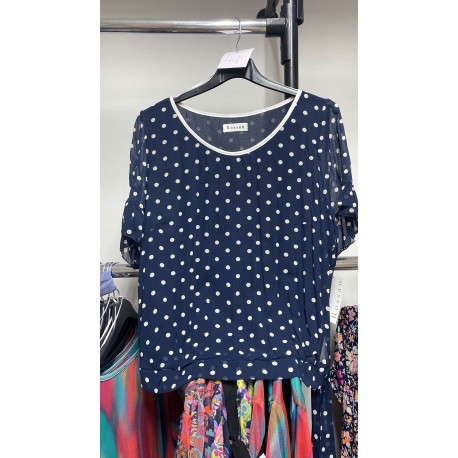 TOP ESTAMPADO TOPOS MUJER ROSSAN