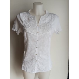 Camiseta bordada blanca de mujer Lili Dudu 