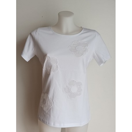 Camiseta bordada blanca de mujer Lili Dudu 