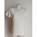 Camiseta bordada crudo de mujer Lili Dudu 