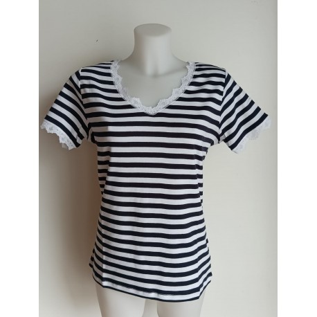 CAMISETA RAYAS AZUL MARINO MUJER LILI DUDU