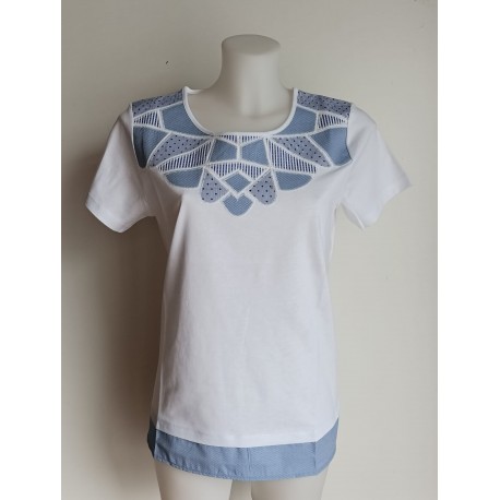 Camiseta con bordado  blanca de Lili Dudu