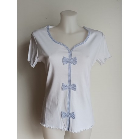 Camiseta con lazos  blanca de Lili Dudu