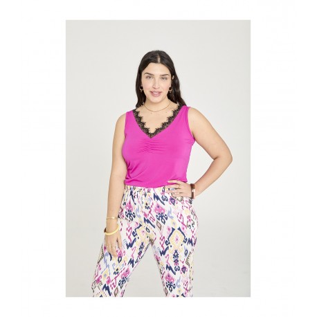 TOP PUNTILLA FUCSIA SPG-JENUAN MUJER TALLAS GRANDES