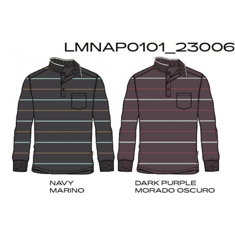 Polo rayas de manga larga para hombre losan 