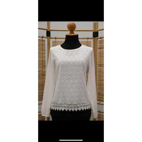 BLUSA CON PUNTILLA MUJER ROSSAN