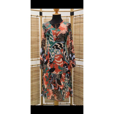VESTIDO LARGO ESTAMPADO MUJER ROSSAN