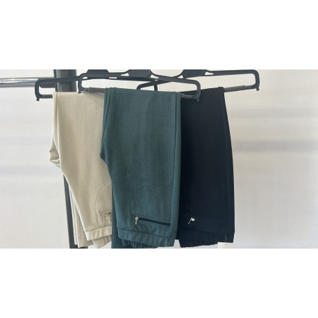 PANTALON PITILLO VERDE PIEL MELOCOTON MUJER ROSSAN