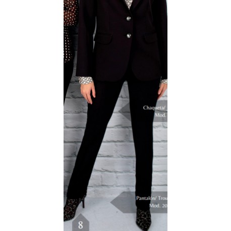 PANTALON DE VESTIR NEGRO MUJER CHEMA BLANCO
