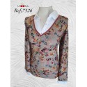 Camiseta de mujer Lili Dudu con efecto dos piezas 