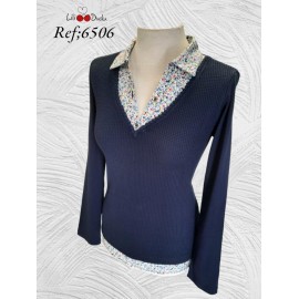 Camiseta de mujer Lili Dudu con efecto dos piezas 