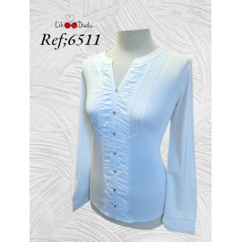 CAMISETA LISA CON BOTONES MUJER LILI DUDU