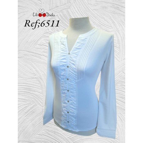 CAMISETA LISA CON BOTONES MUJER LILI DUDU