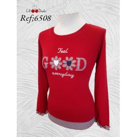 Camiseta algodón con faldon mujer Lili Dudu +colores