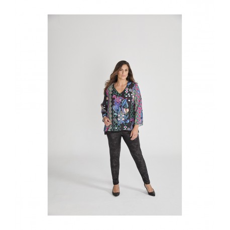 BLUSA CAPA ESTAMPADA MUJER SPG TALLAS GRANDES