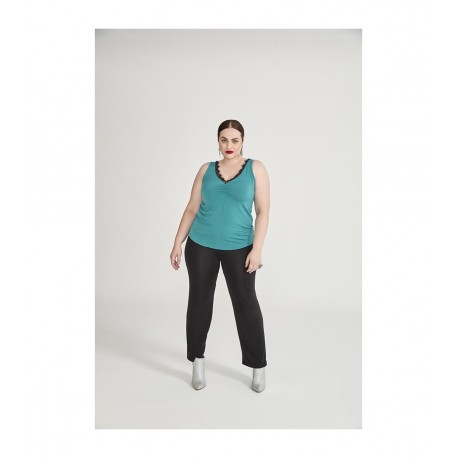 TOP PUNTILLA VERDE SPG-JENUAN MUJER TALLAS GRANDES