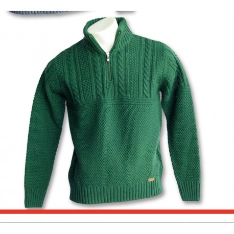 Jersey de hombre cuello perking  en color verde staats