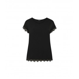 BLUSA PUNTILLA LISA NEGRA SPG-JENUAN