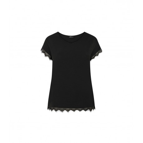 BLUSA PUNTILLA LISA NEGRA SPG-JENUAN