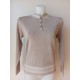 JERSEY BEIGE CUELLO MAO DE MUJER CON BOTONES 