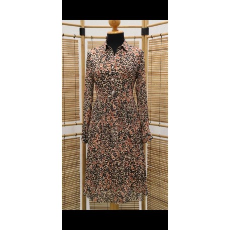 VESTIDO ESTAMPADO GASA CON BOTONES 