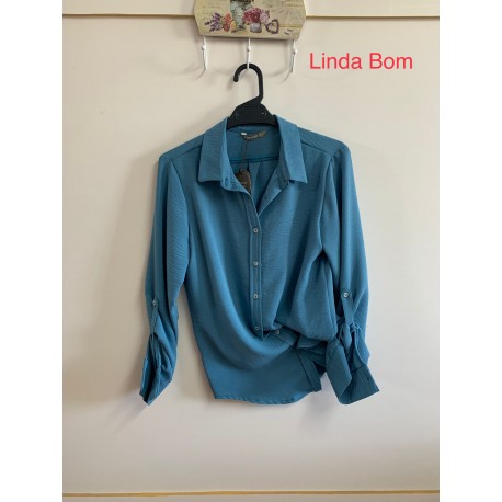 CAMISA AZUL ACEITUNA LISA MUJER PRIVILEGE 
