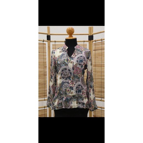 BLUSA ESTAMPADA DE GASA MUJER ROSSAN