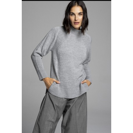 JERSEY GRIS MANGA RANGLA MUJER ZUCCA 